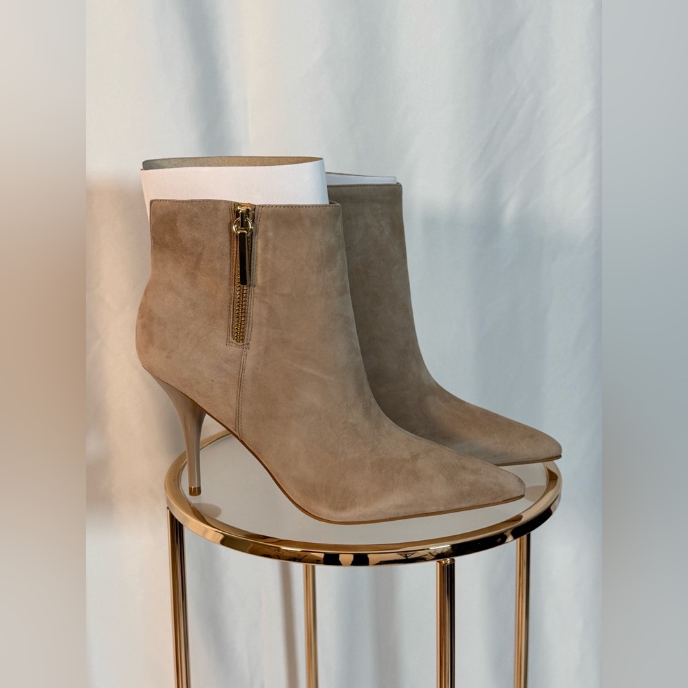 Marc Fisher Taupe Suede Heeled Boots